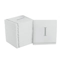 Letter I White and Silver Monogram Cocktail Paper Disposable Napkins | 16 Napkins