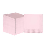 Luxe Party Napkins 20 Lunch Napkins - 6.5" x 6.5" Blush with Silver Stripe Lunch Paper Napkins | 20 Napkins