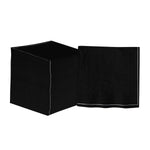 Luxe Party Napkins 20 Lunch Napkins  - 6.5" x6.5" Black with Silver Stripe Lunch Napkins | 20 Napkins