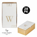 Letter W Gold Foil Monogram Paper Dinner Napkins with Gift Box | 28 Napkins
