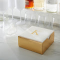 Letter K Gold Foil Monogram Paper Cocktail Napkins with Gift Box | 32 Napkins