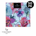 Red Flowers Paper Cocktail Napkins | 50 Napkins