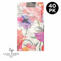 Red Flowers Paper Dinner Napkins | 40 Napkins