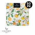 Lemon Paper Lunch Napkins | 50 Napkins