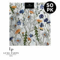 Wild Flowers Paper Cocktail Napkins | 50 Napkins