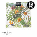 Yellow Palm Paper Cocktail Napkins | 50 Napkins