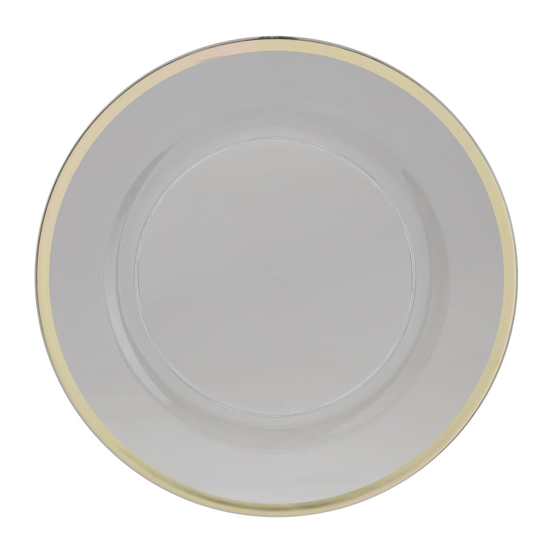 Luxe Party NYC Chargers 13" Clear and Gold Plastic Charger Plate | 1 Charger