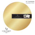 Luxe Party NYC Chargers 13" Gold Round Light Weight Mirror Charger Plate | 1 Charger