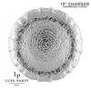 Luxe Party NYC Chargers 13" Silver Hammered Round Plastic Charger Plate | 1 Charger