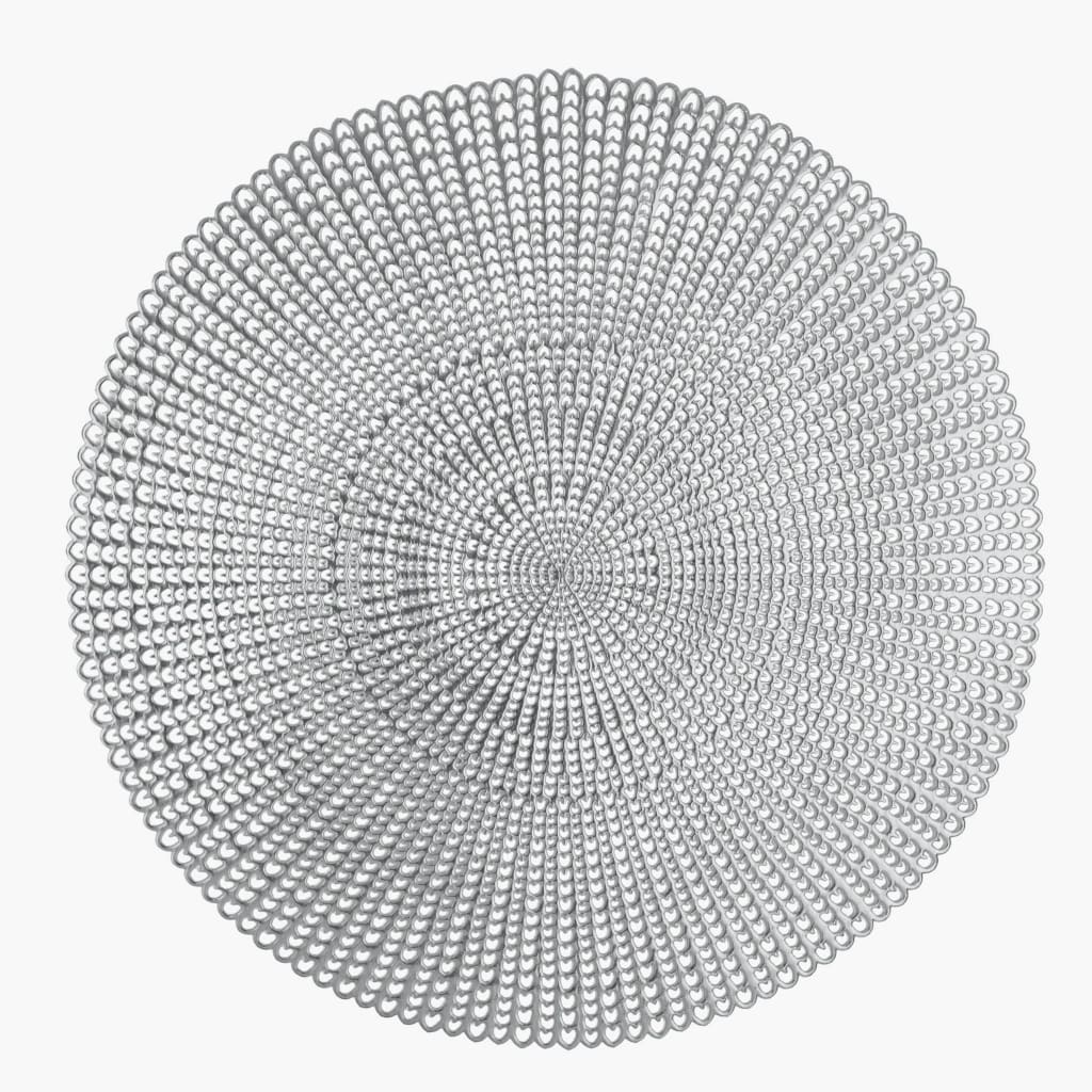 Luxe Party NYC Chargers 16" Woven Silver Round Vinyl Placemat  | 1 Placemat