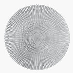 Luxe Party NYC Chargers 16" Woven Silver Round Vinyl Placemat  | 1 Placemat