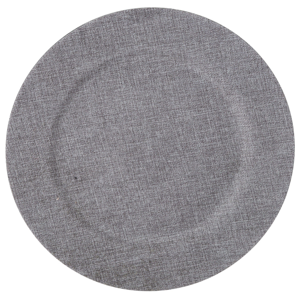 Luxe Party NYC Chargers Grey Round Plastic Charger Plate | 1 Charger