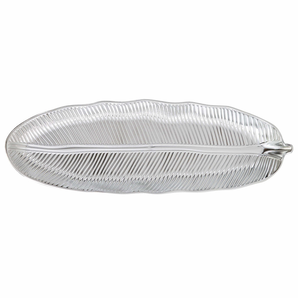 Luxe Party NYC Chargers Leaf Silver Plastic Charger Plate | 1 Charger