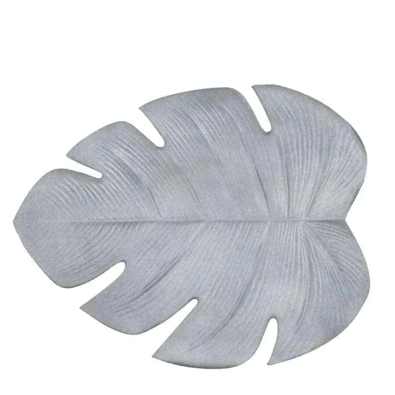 Luxe Party NYC Chargers Silver Palm Leaf Printed Vinyl Placemat | 1 Charger