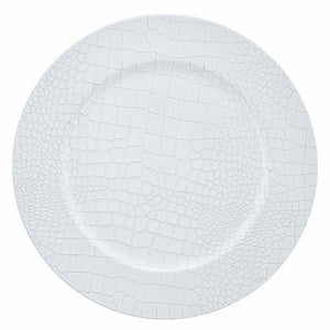 Luxe Party NYC Chargers White Snake Skin Look Round Plastic Charger Plate | 1 Charger