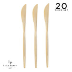 Luxe Party NYC Chic Knives Solid Round Gold Knives | 20 Pieces