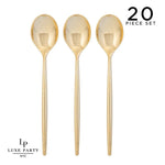 Luxe Party NYC Chic Spoons Solid Round Gold Spoons | 20 Pieces