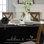 Luxe Party NYC Clear Tablecloths 70" x 144" Premium Black Waterproof Polyester Tablecloth
