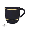 12.5 Oz. Black • Gold Plastic Coffee Cup | 8 Cups