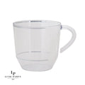 12.5 Oz Round Clear • Silver Plastic Coffee Cup | 8 Cups