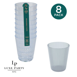 Luxe Party NYC Disposable Cups 11 Oz Deluxe CLEAR 11 oz Ribbed Cup - 8 Pk