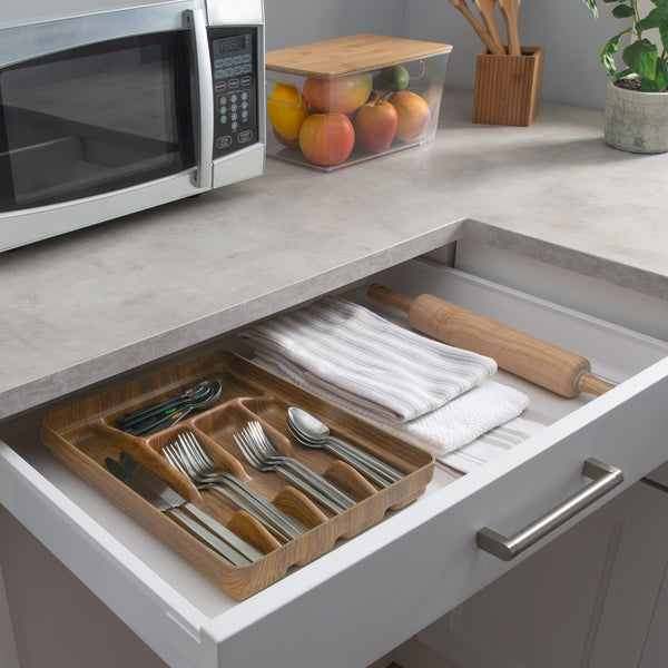 Luxe Party NYC Luxe Party Cutlery Tray 5 Compartment Kitchen Drawer Silverware Organizer