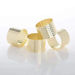 Luxe Party NYC Napkin Rings Gold Hammered Metal Napkin Ring  | 4 Napkin Rings