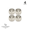 Luxe Party NYC Napkin Rings Silver Debossed Metal Napkin Rings  | 4 Napkin Rings