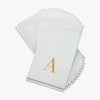 Luxe Party NYC Napkins 14 Guest Napkins - 4.25" x 7.75" Letter A Gold Monogram Paper Disposable Dinner Napkins | 14 Napkins