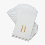 Luxe Party NYC Napkins 14 Guest Napkins - 4.25" x 7.75" Letter B Gold Monogram Paper Disposable Dinner Napkins | 14 Napkins