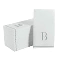 Letter B White and Silver Monogram Paper Disposable Dinner Napkins | 14 Napkins