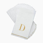 Luxe Party NYC Napkins 14 Guest Napkins - 4.25" x 7.75" Letter D Gold Monogram Paper Disposable Dinner Napkins | 14 Napkins