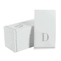 Letter D White and Silver Monogram Paper Disposable Dinner Napkins | 14 Napkins