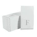 Letter F White and Silver Monogram Paper Disposable Dinner Napkins | 14 Napkins