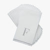 Luxe Party NYC Napkins 14 Guest Napkins - 4.25" x 7.75" Letter F Silver Monogram Paper Disposable Dinner Napkins | 14 Napkins