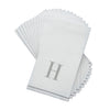 Luxe Party NYC Napkins 14 Guest Napkins - 4.25" x 7.75" Letter H Silver Monogram Paper Disposable Dinner Napkins | 14 Napkins