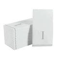 Letter I White and Silver Monogram Paper Disposable Dinner Napkins | 14 Napkins