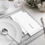 Luxe Party NYC Napkins 14 Guest Napkins - 4.25" x 7.75" Letter I Silver Monogram Paper Disposable Dinner Napkins | 14 Napkins