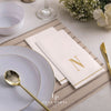 Luxe Party NYC Napkins 14 Guest Napkins - 4.25" x 7.75" Letter N Gold Monogram Paper Disposable Dinner Napkins | 14 Napkins