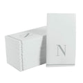 Letter N White and Silver Monogram Paper Disposable Napkins | 14 Napkins