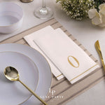 Luxe Party NYC Napkins 14 Guest Napkins - 4.25" x 7.75" Letter O Gold Monogram Paper Disposable Dinner Napkins | 14 Napkins