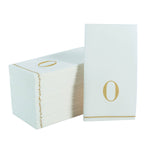 Luxe Party NYC Napkins 14 Guest Napkins - 4.25" x 7.75" Letter O Gold Monogram Paper Disposable Dinner Napkins | 14 Napkins