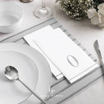 Luxe Party NYC Napkins 14 Guest Napkins - 4.25" x 7.75" Letter O Silver Monogram Paper Disposable Dinner Napkins | 14 Napkins