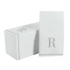 Luxe Party NYC Napkins 14 Guest Napkins - 4.25" x 7.75" Letter R Silver Monogram Paper Disposable Dinner Napkins | 14 Napkins