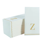 Luxe Party NYC Napkins 14 Guest Napkins - 4.25" x 7.75" Letter Z Gold Monogram Paper Disposable Dinner Napkins | 14 Napkins