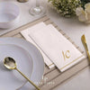 Luxe Party NYC Napkins 14 Guest Napkins - 4.25" x 7.75" White and Gold Hebrew ALEF Paper Dinner Napkins | 14 Napkins