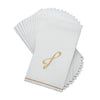 Luxe Party NYC Napkins 14 Guest Napkins - 4.25" x 7.75" White and Gold Hebrew LAMED Paper Dinner Napkins | 14 Napkins