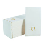 Luxe Party NYC Napkins 14 Guest Napkins - 4.25" x 7.75" White and Gold Hebrew SAMACH Paper Dinner Napkins | 14 Napkins