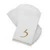 Luxe Party NYC Napkins 14 Guest Napkins - 4.25" x 7.75" White and Gold Hebrew ZAYIN Paper Dinner Napkins | 14 Napkins