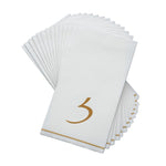 Luxe Party NYC Napkins 14 Guest Napkins - 4.25" x 7.75" White and Gold Hebrew ZAYIN Paper Dinner Napkins | 14 Napkins